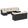 vidaXL Salon de jardin 11 pcs avec coussins noir r&eacute;sine tress&eacute;e