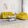 vidaXL Ensemble de canap&eacute;s 2 pcs avec coussins Jaune Velours