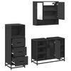 vidaXL Ensemble de meubles salle de bain 3 pcs noir bois d'ing&eacute;nierie