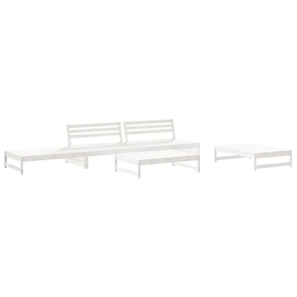 vidaXL Salon de jardin 6 pcs Blanc Bois de pin massif