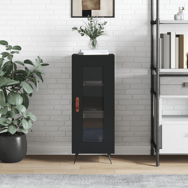 vidaXL Buffet Noir 34,5x34x90 cm Bois d'ing&eacute;nierie
