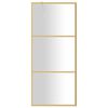 vidaXL Paroi de douche avec verre ESG transparent dor&eacute; 80x195 cm