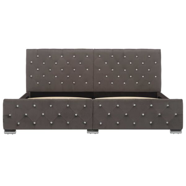 vidaXL Cadre de lit sans matelas gris velours 180x200 cm