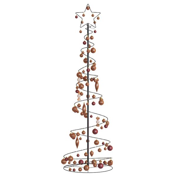 vidaXL Sapin de No&euml;l &agrave; LED avec boules 120 LED blanc chaud 180 cm