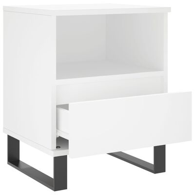 vidaXL Tables de chevet 2 pcs blanc 40x35x50 cm bois d’ingénierie