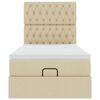 vidaXL Lit ottoman avec matelas cr&egrave;me 90x200 cm tissu