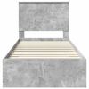 vidaXL Cadre de lit Gris b&eacute;ton 90 x 200 cm Bois d'ing&eacute;nierie