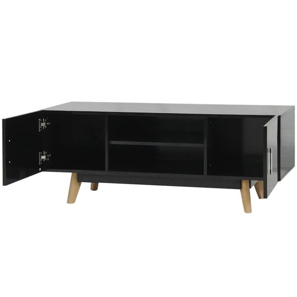 vidaXL Meuble TV 120x40x46 cm noir brillant MDF