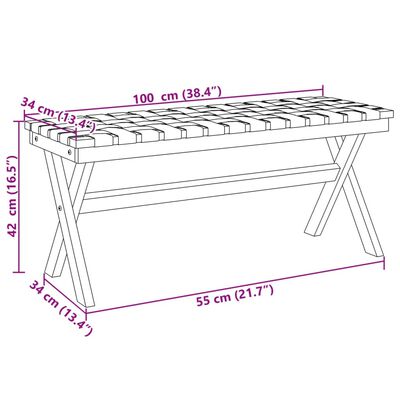 vidaXL Banc de jardin noir bois massif d'acacia et tissu