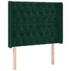 vidaXL T&ecirc;te de lit avec oreilles Vert fonc&eacute; 93x16x118/128 cm Velours