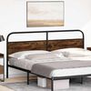 vidaXL T&ecirc;te de lit ch&ecirc;ne fum&eacute; 190 cm acier et bois d'ing&eacute;nierie