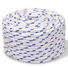 vidaXL Corde de bateau Polypropyl&egrave;ne 10 mm 50 m Blanc