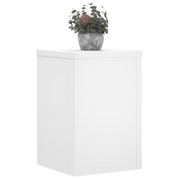 vidaXL Supports pour plantes 2 pcs blanc 20x20x30 cm bois d'ing&eacute;nierie