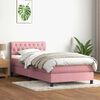 vidaXL Sommier &agrave; lattes de lit avec matelas rose 90x210 cm velours