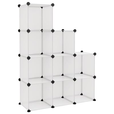 vidaXL Cubes de rangement 9 pcs Transparent PP