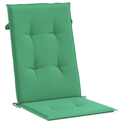 vidaXL Coussins de chaise de jardin à dossier haut lot de 2 vert tissu