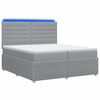 vidaXL Lit boxspring LED avec matelas Gris clair 200 x 200 cm Tissu