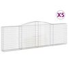vidaXL Paniers &agrave; gabions arqu&eacute;s 5 pcs 400x30x120/140 cm Fer galvanis&eacute;