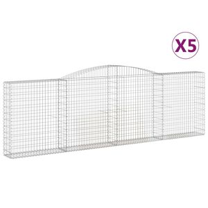 vidaXL Paniers &agrave; gabions arqu&eacute;s 5 pcs 400x30x120/140 cm Fer galvanis&eacute;