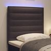 vidaXL T&ecirc;te de lit LED avec t&ecirc;te de lit Marron fonc&eacute; 90 cm Polyester