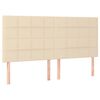 vidaXL Sommier &agrave; lattes de lit avec matelas Cr&egrave;me 180x200 cm Tissu
