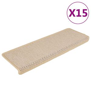 vidaXL Tapis d'escalier autocollants 15 pcs 65x21x4 cm Berber