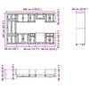 vidaXL Armoire avec tiroir avec &eacute;tag&egrave;re 9 pcs Miel Pin massif