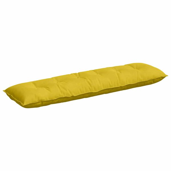 vidaXL Coussin de Dos Jaune 180 x 50 cm Tissu en velours c&ocirc;tel&eacute;
