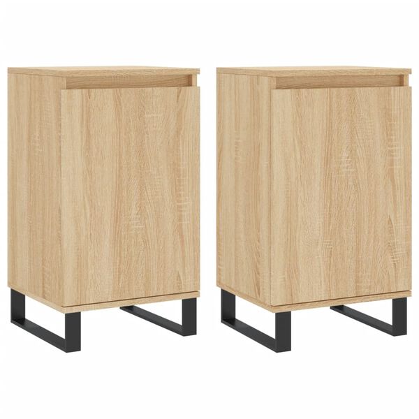 vidaXL Buffets 2 pcs ch&ecirc;ne sonoma 40x35x70 cm bois d'ing&eacute;nierie