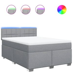 vidaXL Sommier &agrave; lattes de lit avec matelas Gris clair 160x200cm Tissu
