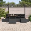 vidaXL Ensemble de canap&eacute; de jardin 6 pcs Noir Poly rotin