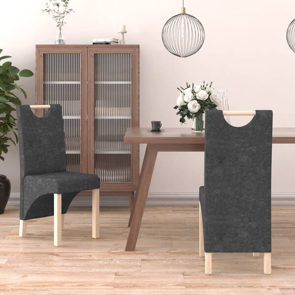 vidaXL Chaises &agrave; manger lot de 2 gris similicuir daim