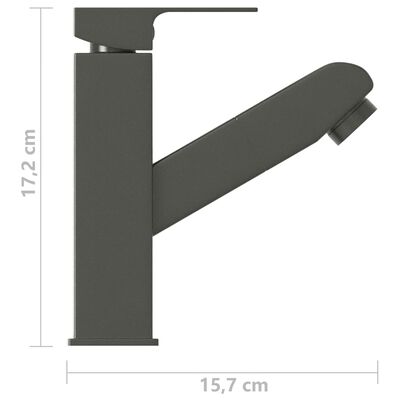 vidaXL Robinet de lavabo rétractable Finition grise 157x172 mm
