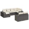 vidaXL Salon de jardin 10 pcs avec coussins noir r&eacute;sine tress&eacute;e