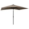 vidaXL Parasol de jardin avec LED et m&acirc;t en acier taupe 2x3 m