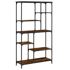 vidaXL Biblioth&egrave;que ch&ecirc;ne fum&eacute; 99x35,5x176 cm bois ing&eacute;nierie acier