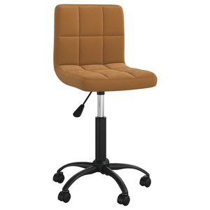 vidaXL Chaise pivotante de salle &agrave; manger Marron Velours
