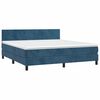 vidaXL Sommier &agrave; lattes de lit et matelas Bleu fonc&eacute; 160x200cm Velours