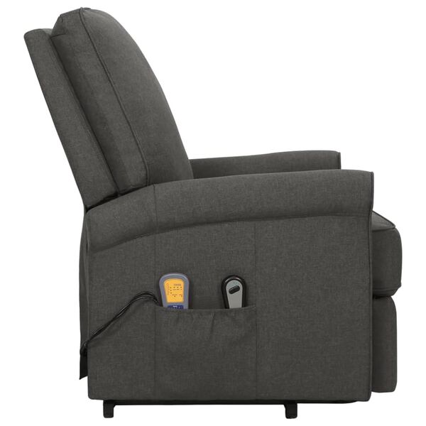 vidaXL Fauteuil de massage inclinable Gris fonc&eacute; Tissu