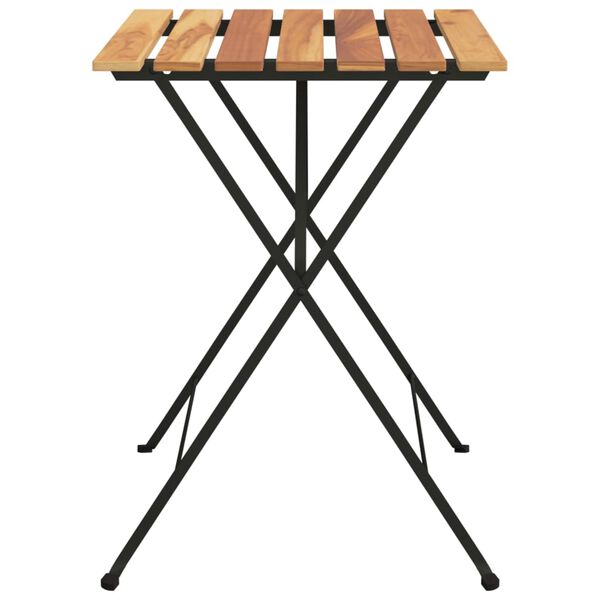 vidaXL Table de bistro pliante 55x54x71cm Bois de teck solide et acier