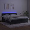 vidaXL Sommier &agrave; lattes de lit avec matelas et LED Noir 180x200 cm