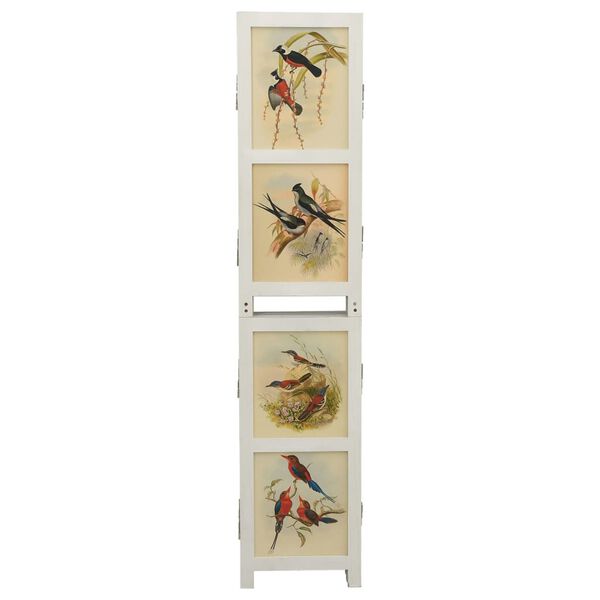 vidaXL Cloison de s&eacute;paration 4 panneaux Blanc 140x165 cm Bois solide