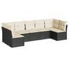 vidaXL Salon de jardin 7 pcs avec coussins noir r&eacute;sine tress&eacute;e