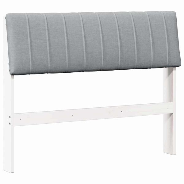 vidaXL T&ecirc;te de lit capitonn&eacute;e Gris clair 100 cm Pin massif