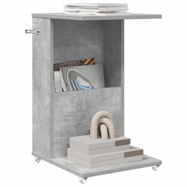 vidaXL Table d'appoint Gris b&eacute;ton 40 x 35 x 60 cm Bois d'ing&eacute;nierie