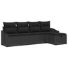 vidaXL Ensemble de Canap&eacute;s avec coussin 5 pcs Noir polyrotin