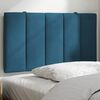 vidaXL Coussin de t&ecirc;te de lit Hanko bleu 90 cm velours
