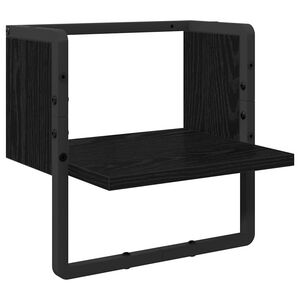 vidaXL &Eacute;tag&egrave;re Murale Montage mural Ch&ecirc;ne noir 30 x 25 x 30 cm