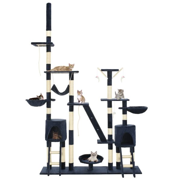 vidaXL Arbre à chat avec griffoirs en sisal 230-250 cm Bleu