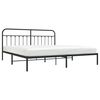 vidaXL Cadre de lit m&eacute;tal sans matelas avec t&ecirc;te de lit noir 200x200cm